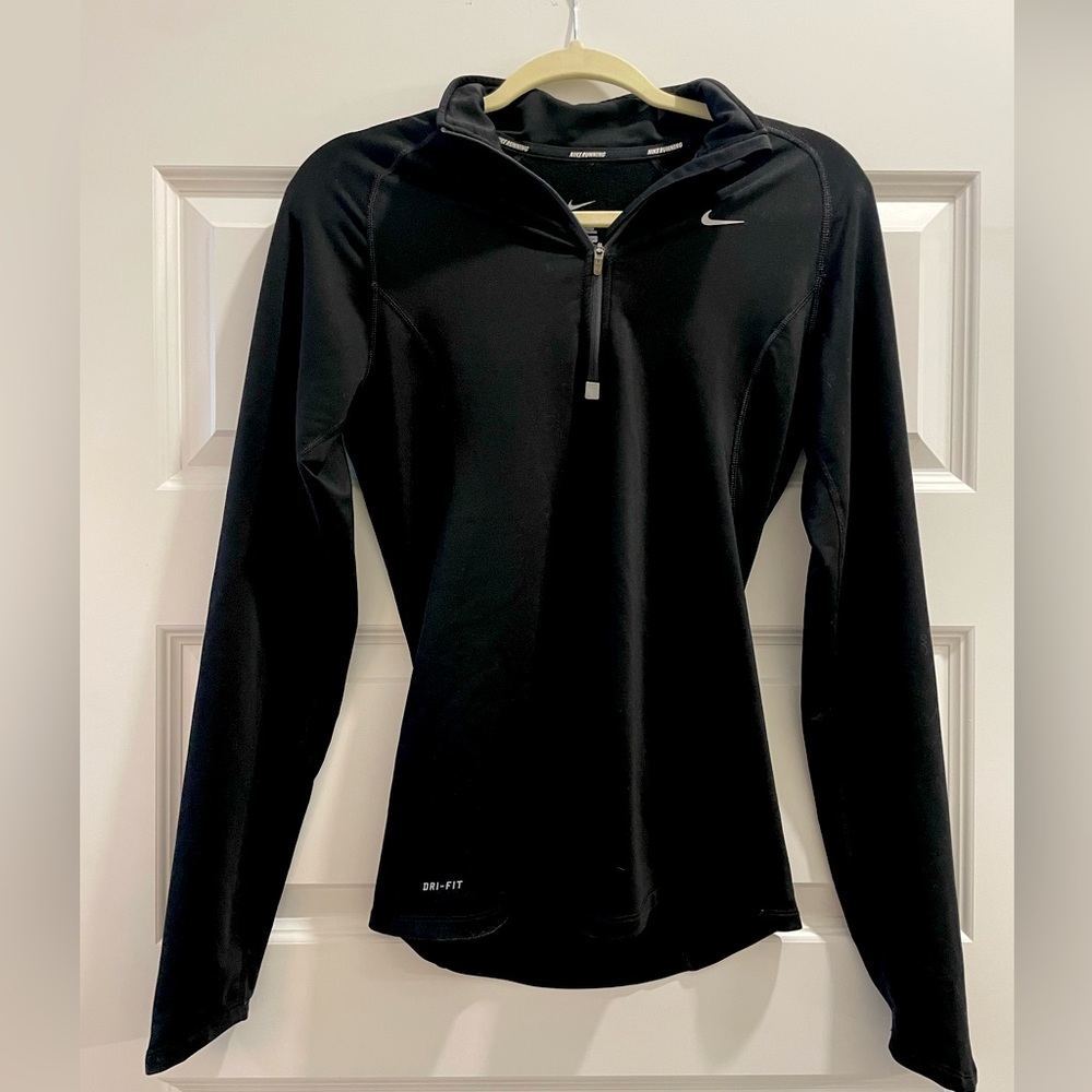 Nike Dri-Fit Running 1/4 Zip long sleeve black S